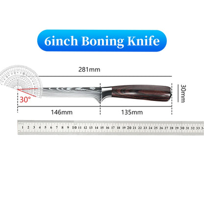 9 types of Stainless Steel Kitchen Knife,Japanese Chef Knife,Meat Cleaver,Santoku,Bread,Boning,Slicing,Fruit Knife with Gift Box
