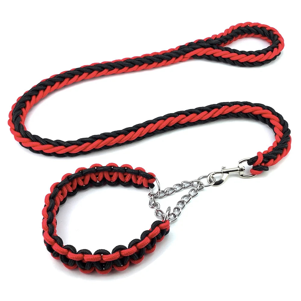 Nylon Braided Dog Collar And Leash Set