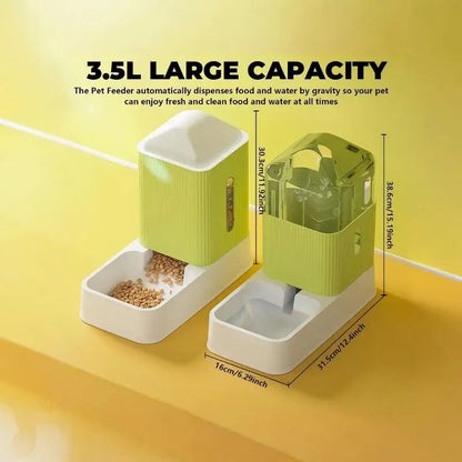 Automatic Gravity Pet Food And Water Dispenser