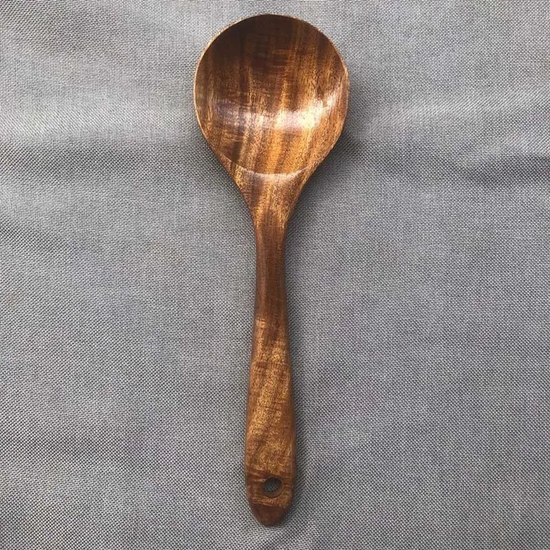 5pcs Wooden Utensil Set with Hanging Holes