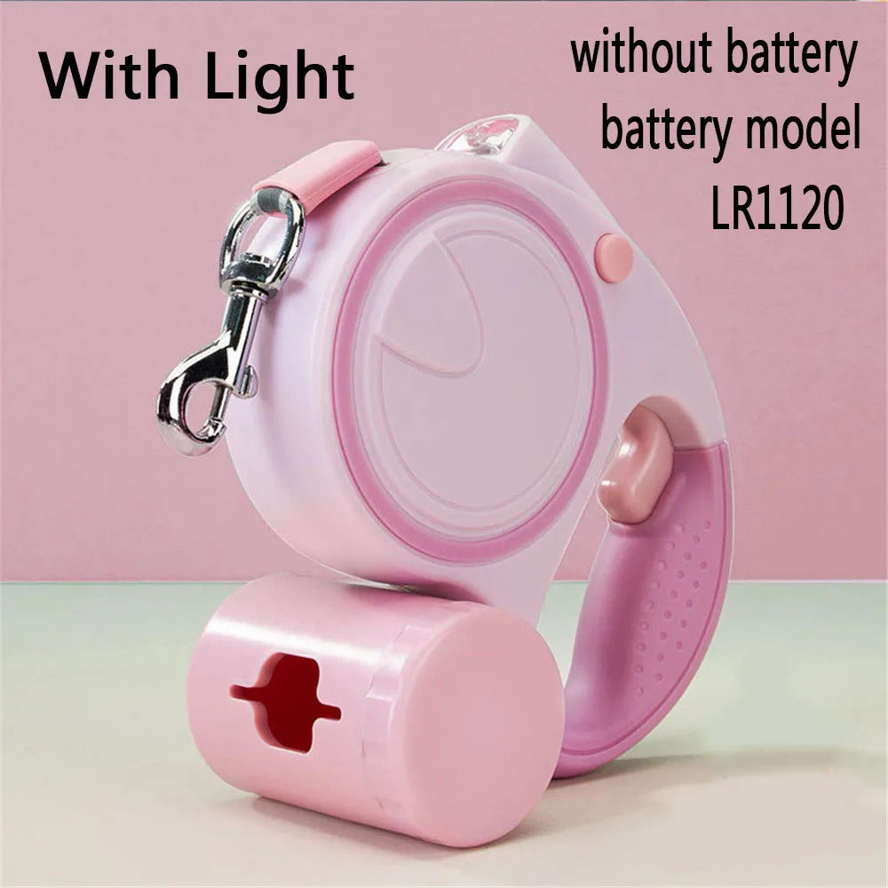 Retractable Dog Leash Led Lights Garbage Bag