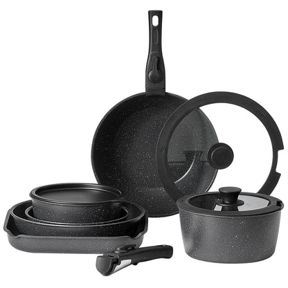 17 Pcs Nonstick Cookware Set Granite Pots/Pans