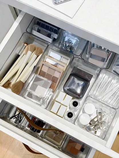 Clear Drawer Organizer Set Makeup Jewelry Kitchen