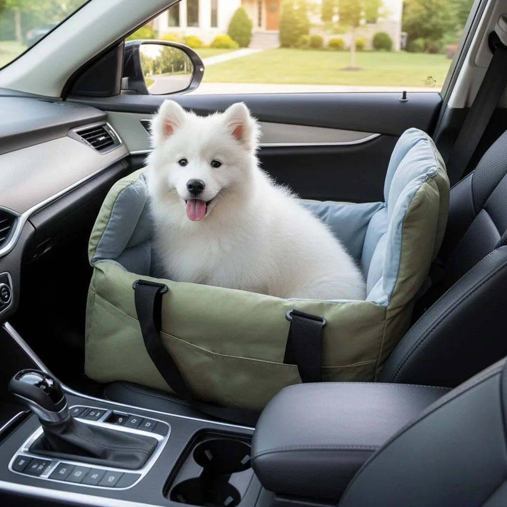 Portable Dog Car Seat with Storage Pocket