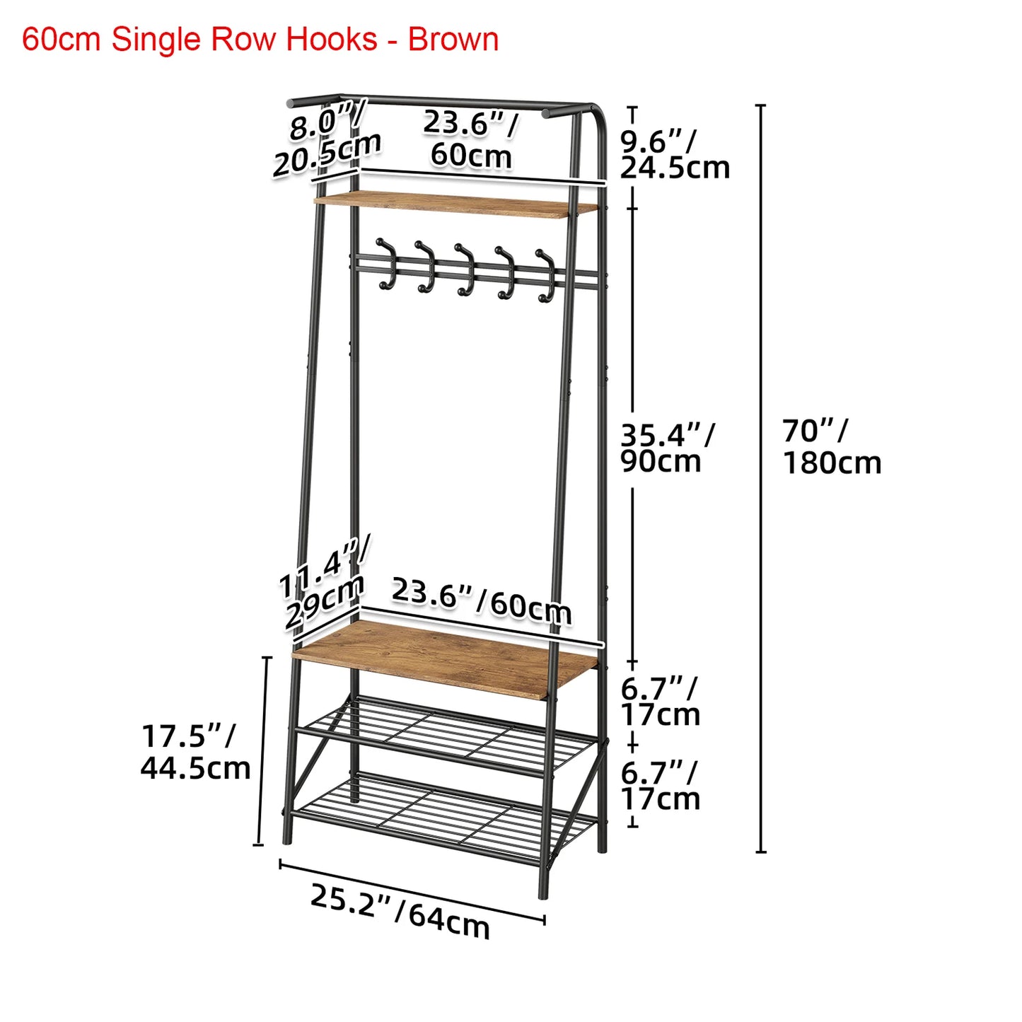 Entryway Bench with Coat and Shoe Rack