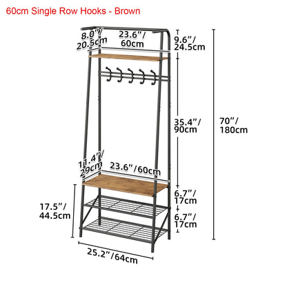 Entryway Bench with Coat and Shoe Rack