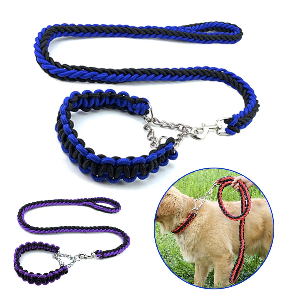 Nylon Braided Dog Collar And Leash Set