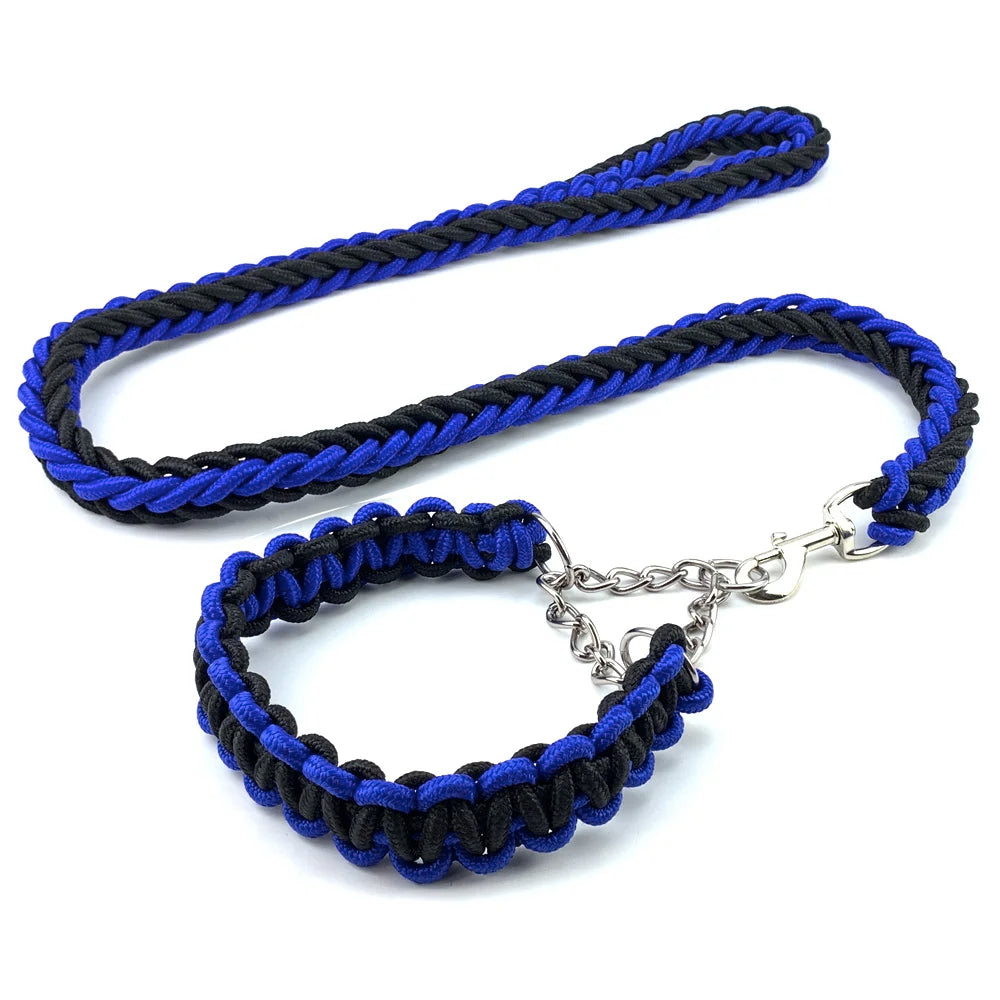 Nylon Braided Dog Collar And Leash Set