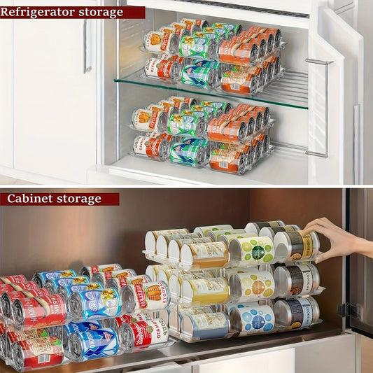 3-Tier 36-Capacity Stackable Rolling Can Organizer