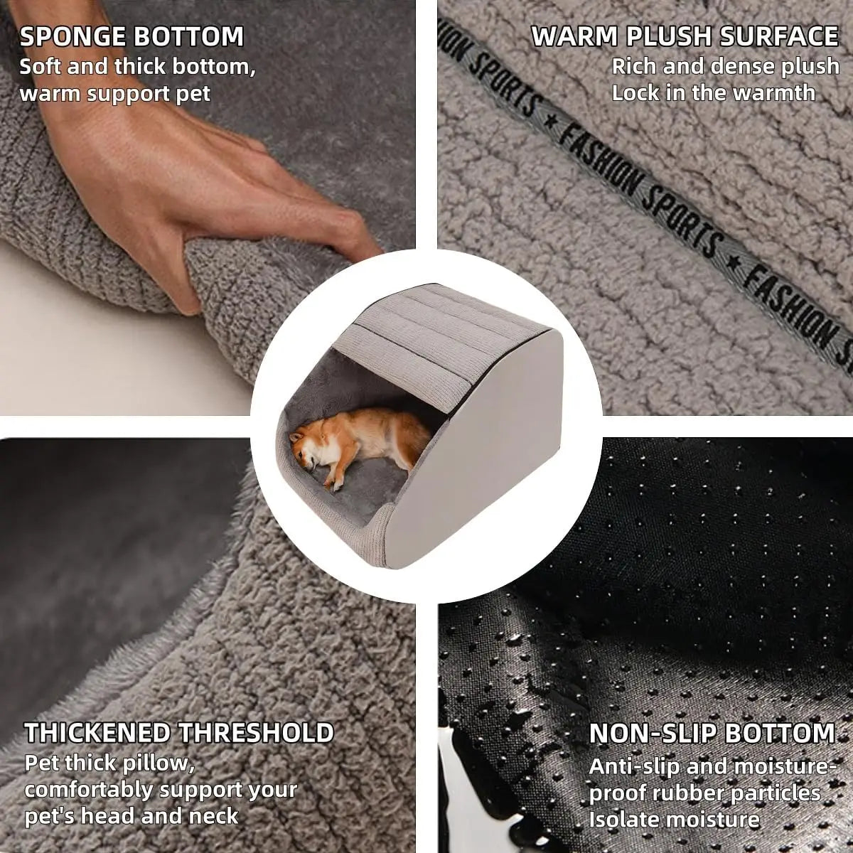 Dog Bed House with 30D Memory Sponge
