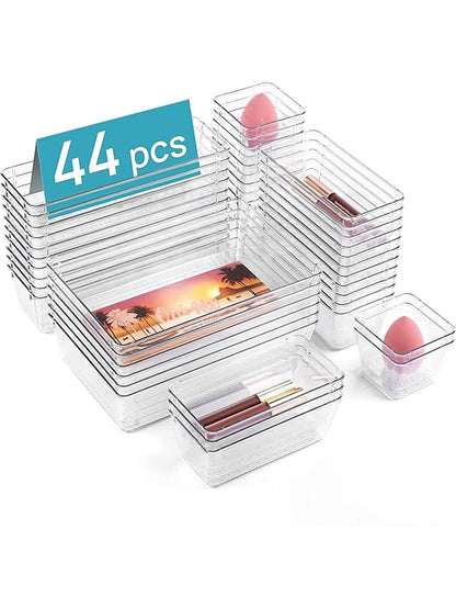 Multifunctional Clear Plastic Drawer Organizer Storage Set