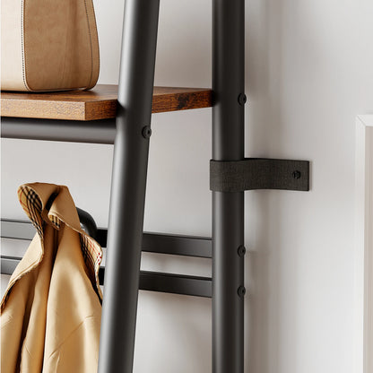 Entryway Bench with Coat and Shoe Rack