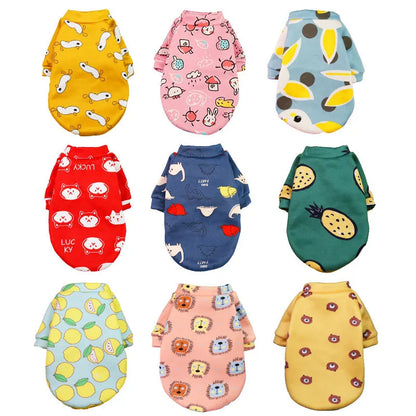Custom Printed Cartoon Pet Clothes Fleece-Lined