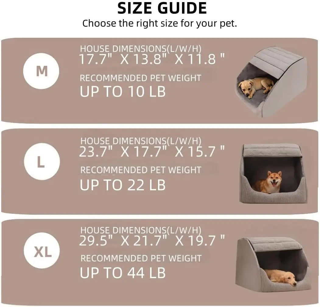 Dog Bed House with 30D Memory Sponge