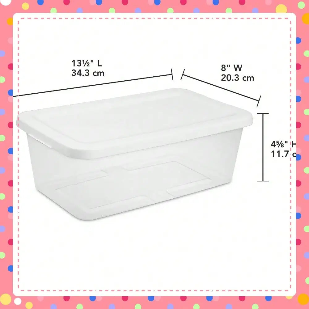 6-Quart Clear Storage Bins with Snap-On Lids