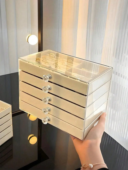 5-Layer Acrylic Velvet Jewelry Box Women's gift