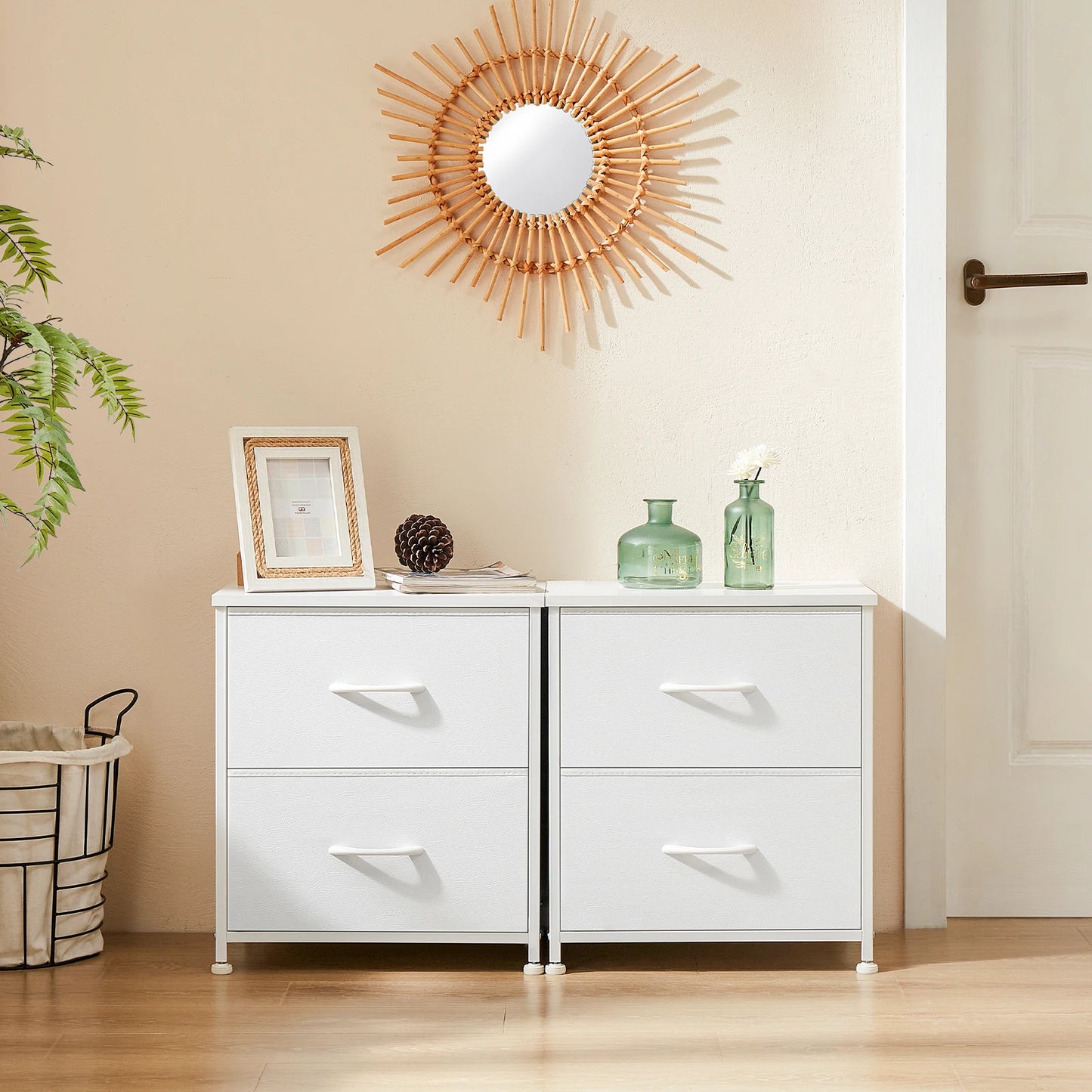 2 Drawer Bedside Coffee Sofa Tea Table Storage