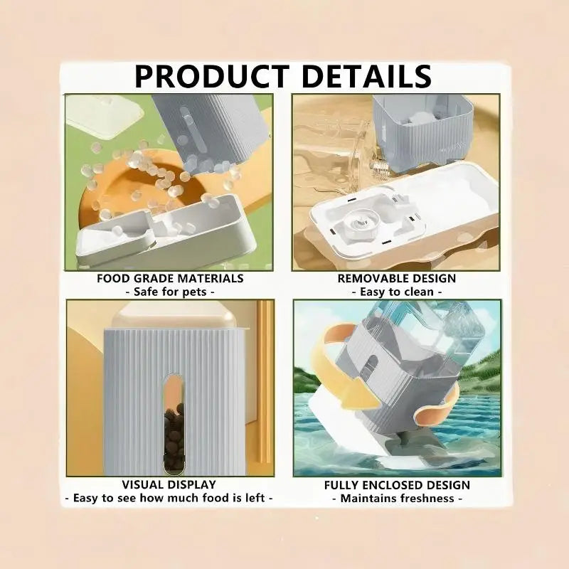 Automatic Gravity Pet Food And Water Dispenser