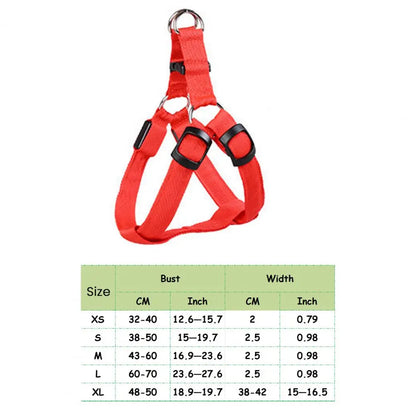 Adjustable LED Pet Harness USB Rechargeable Light
