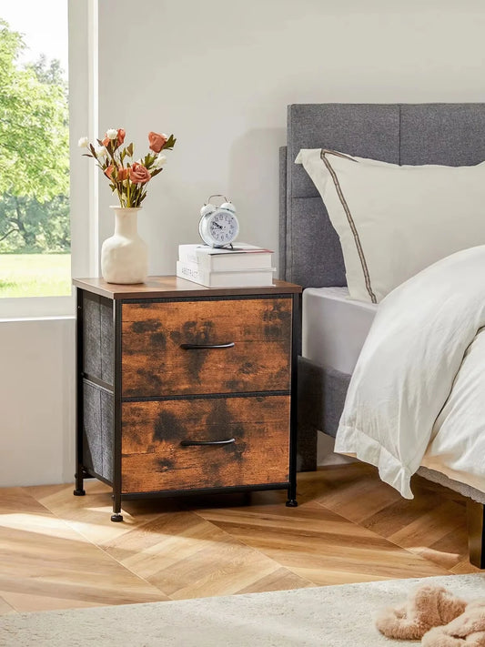 2 Drawer Bedside Coffee Sofa Tea Table Storage