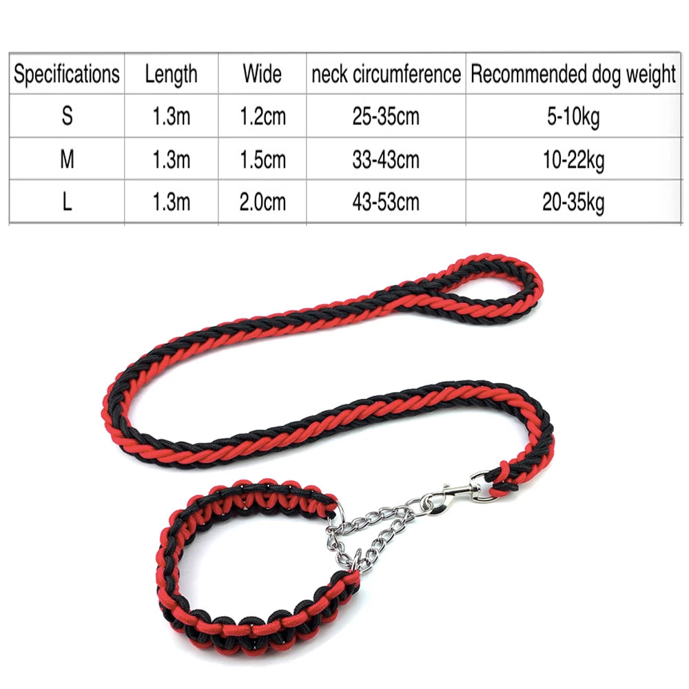 Nylon Braided Dog Collar And Leash Set