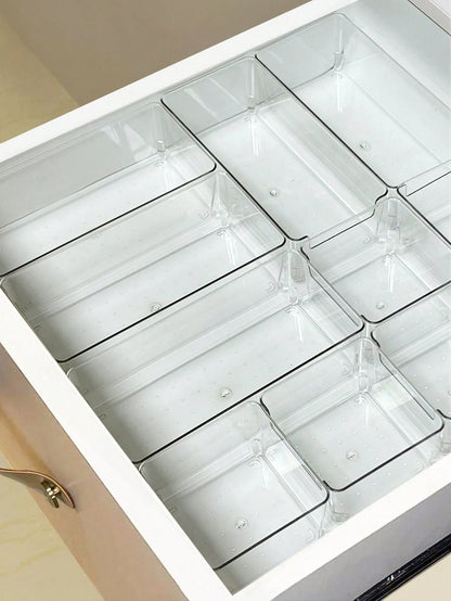 Clear Drawer Organizer Set Makeup Jewelry Kitchen