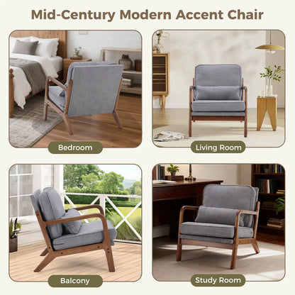 Mid Century Modern Accent Chair with Arms