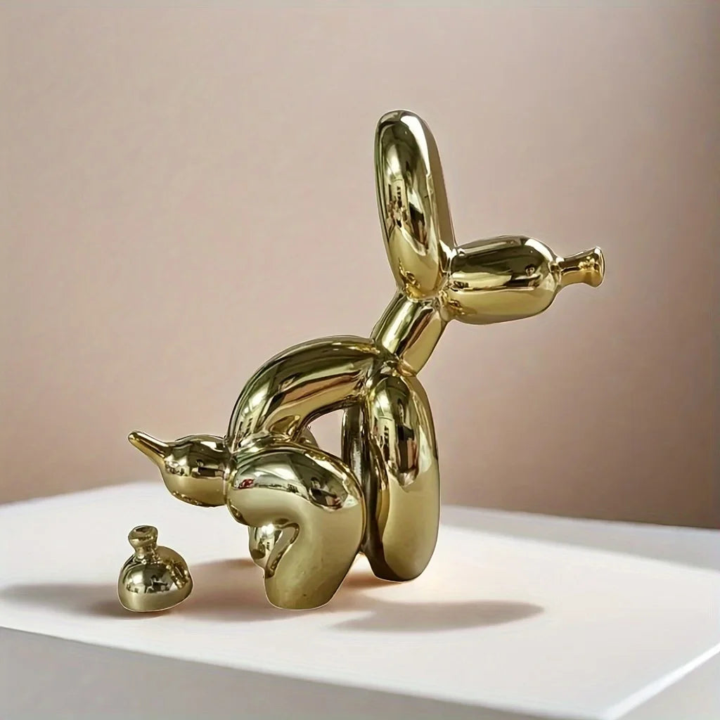 Dog Balloon Statue  Abstract Ceramic Ornament Figurine