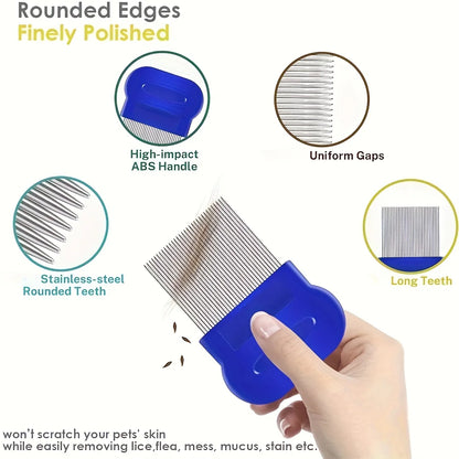 Stainless Steel pet Comb with Round Teeth