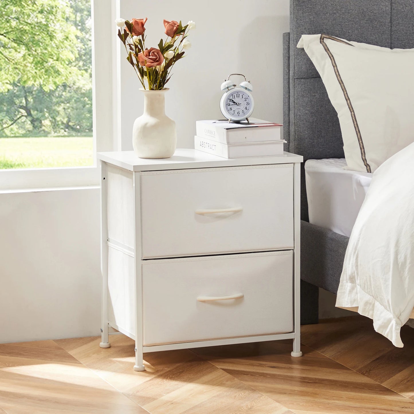 2 Drawer Bedside Coffee Sofa Tea Table Storage