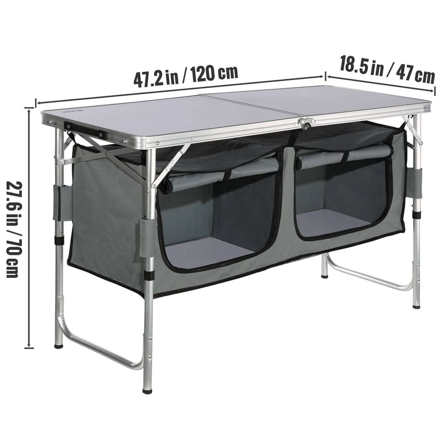 Outdoor Kitchen Table Cabinet Foldable Storage Rack