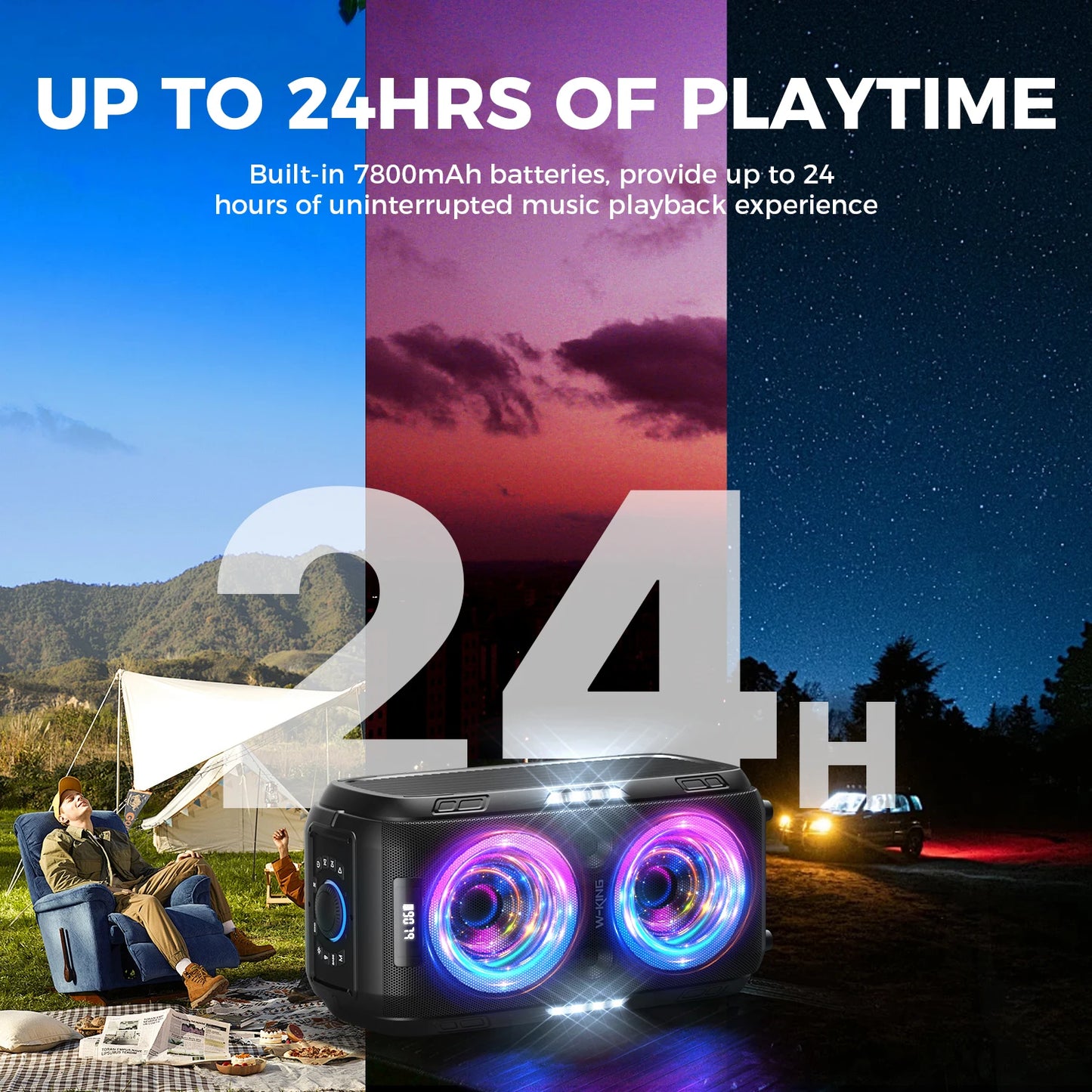 W-KING 250W PEAK Large Bluetooth Speaker Wireless
