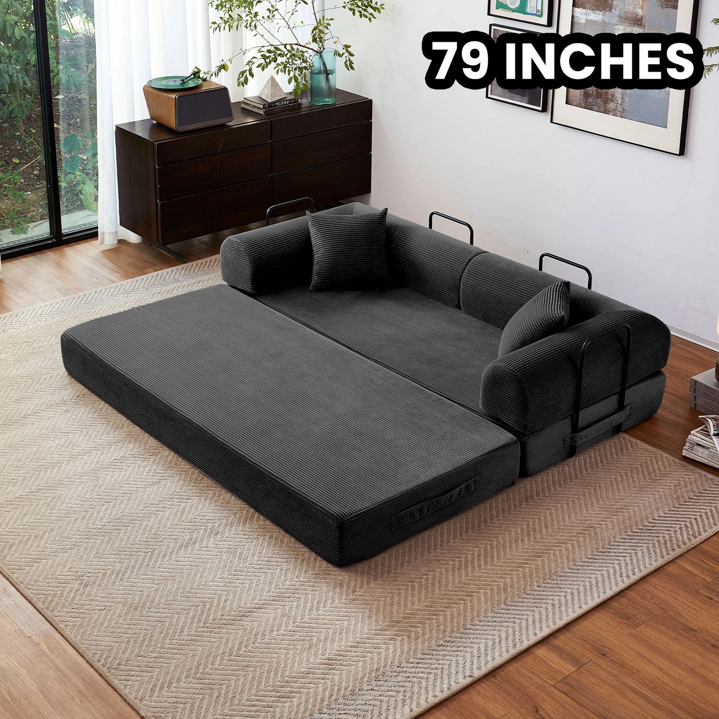 Boneless Couch Foldable Convertible Futon Sleeper Sofa