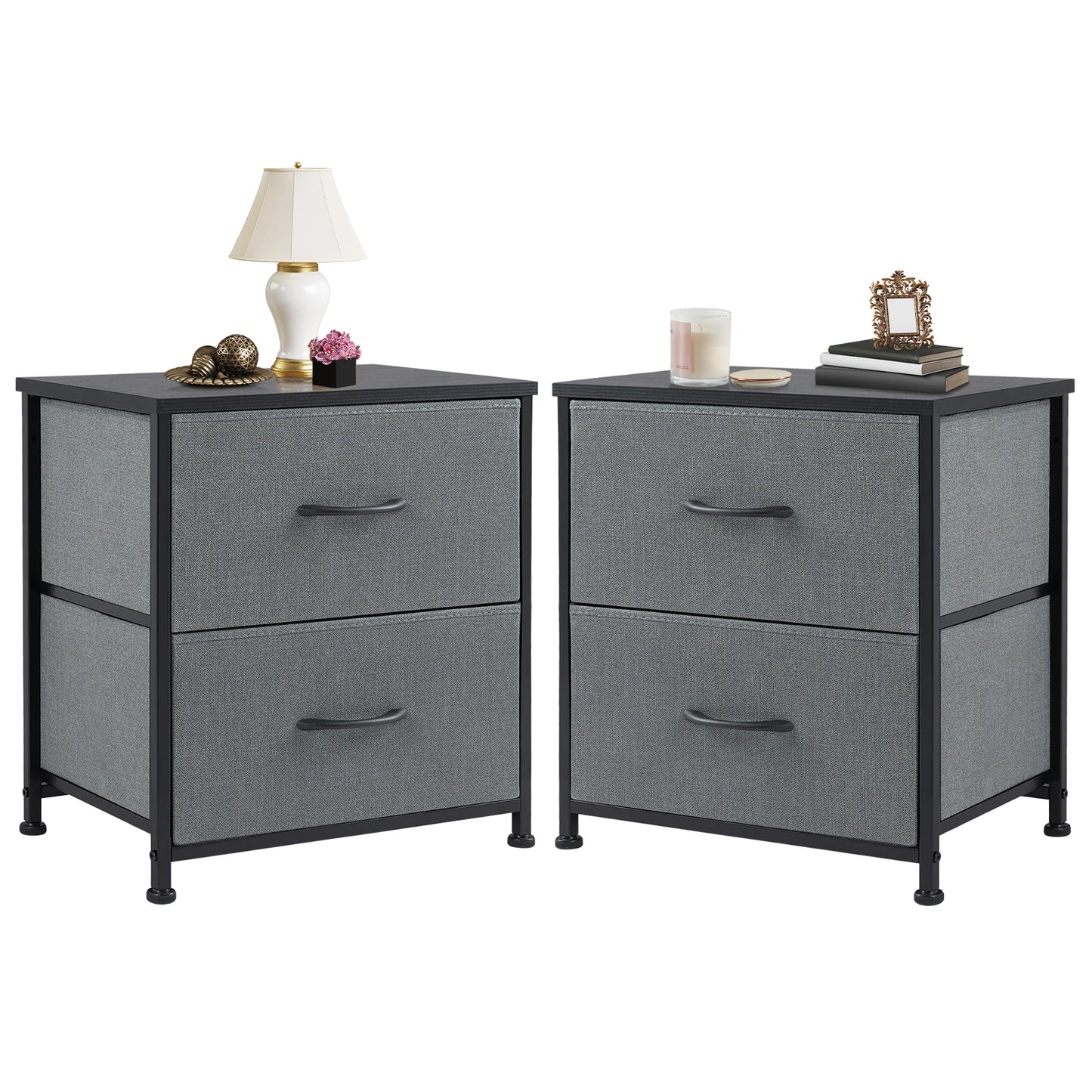 2 Drawer Bedside Coffee Sofa Tea Table Storage
