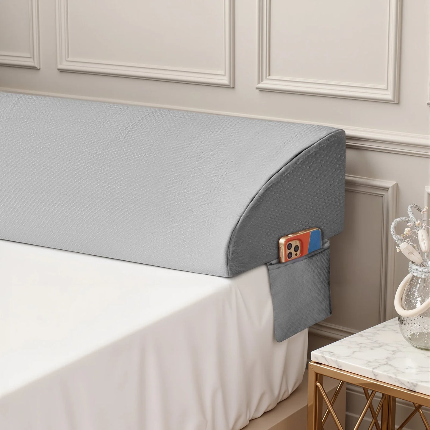Headboard Wedge Pillow Memory Foam Washable Cover