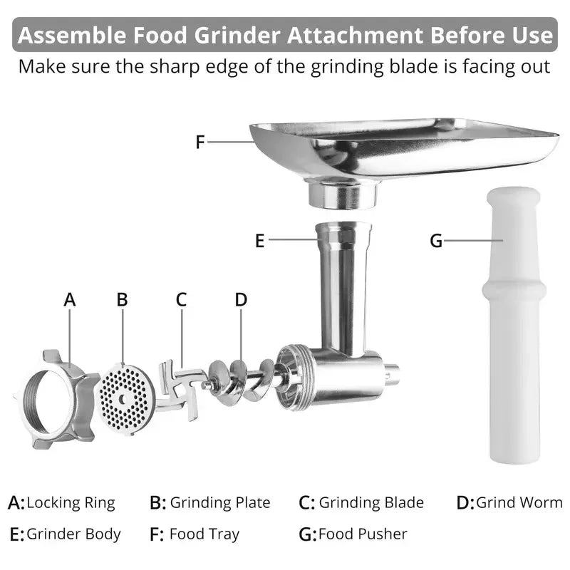 Stainless Steel Grinder Attachment For KitchenAid  Mixer