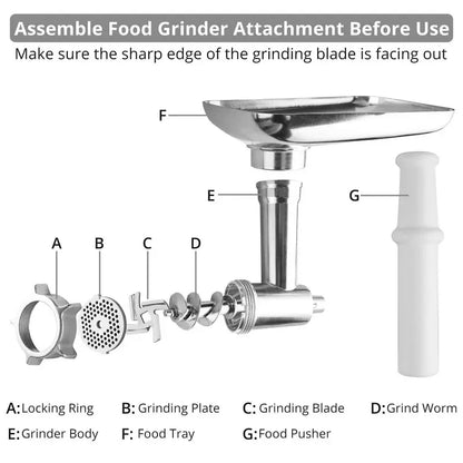 Stainless Steel Grinder Attachment For KitchenAid  Mixer