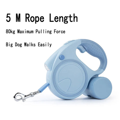 Retractable Dog Leash Led Lights Garbage Bag