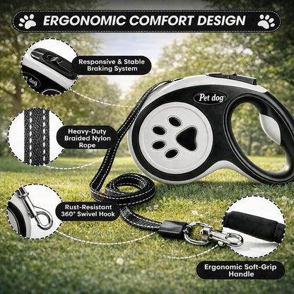 Retractable Dog Leash with 360° Tangle-Free Design
