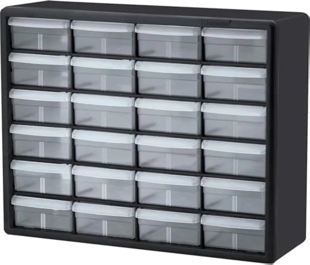 24-Drawer Plastic Storage Cabinet for Home/Garage Organization