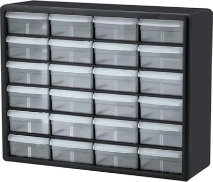 24-Drawer Plastic Storage Cabinet for Home/Garage Organization