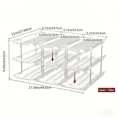 3-Tier 36-Capacity Stackable Rolling Can Organizer
