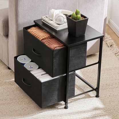 2 Drawer Bedside Coffee Sofa Tea Table Storage