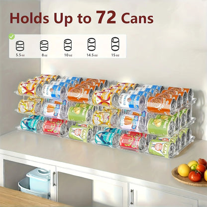 3-Tier 36-Capacity Stackable Rolling Can Organizer