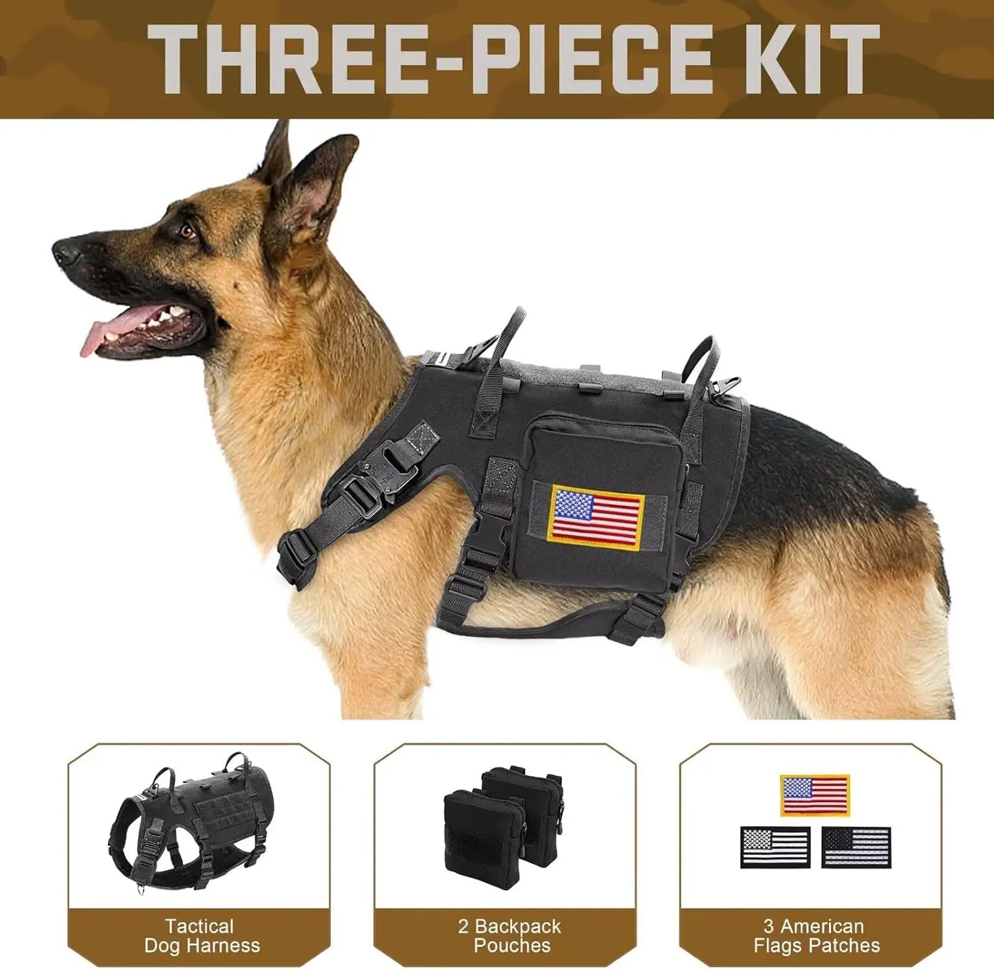 No-Pull Medium Tactical Dog Harness with Handle