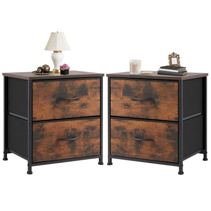 2 Drawer Bedside Coffee Sofa Tea Table Storage