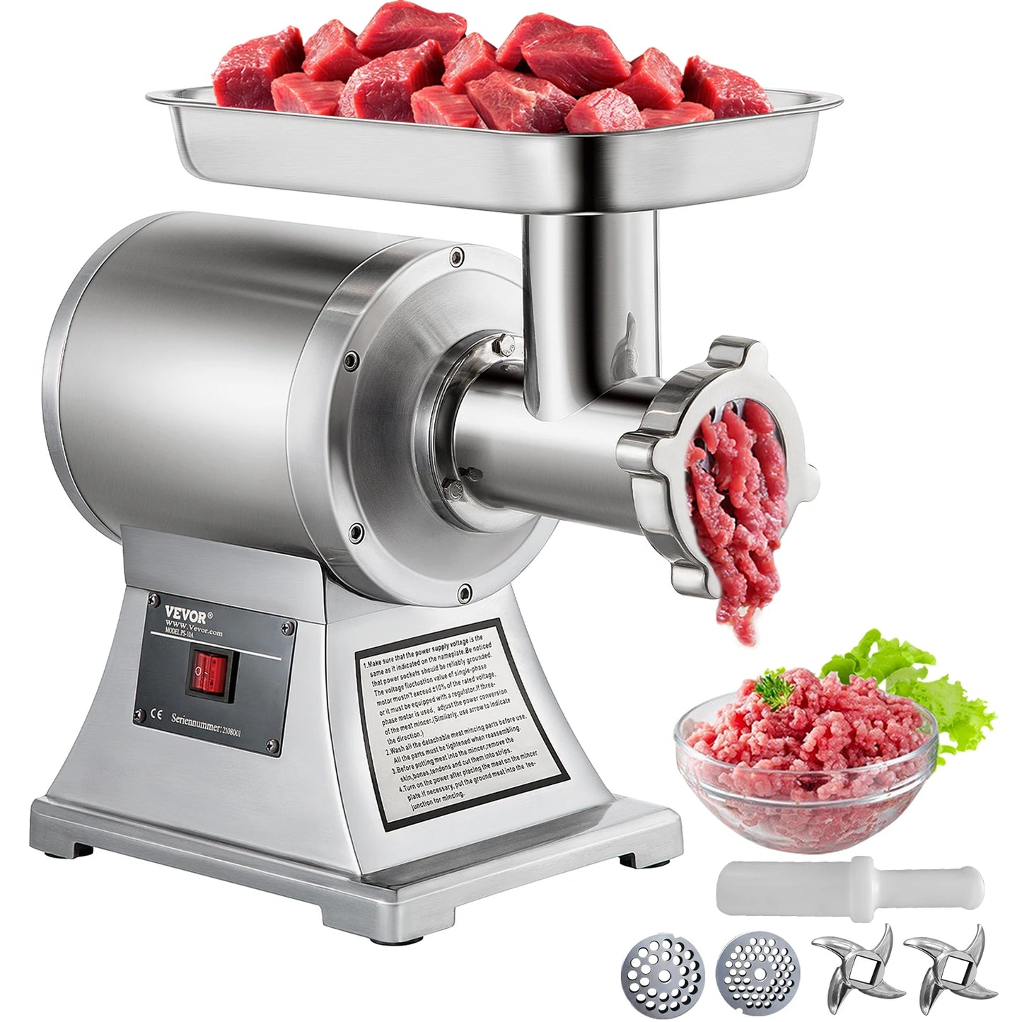 Electric Meat Mincer Grinder Commercial Kitchen Chopper
