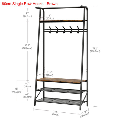 Entryway Bench with Coat and Shoe Rack