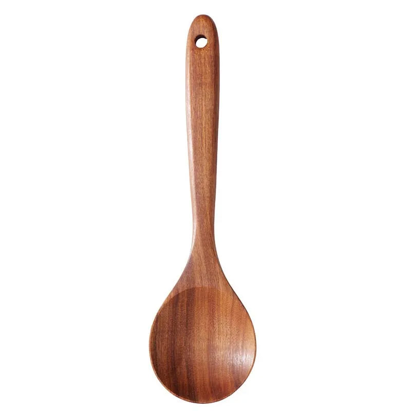 Wood Kitchenware Cooking Set With storage bucket