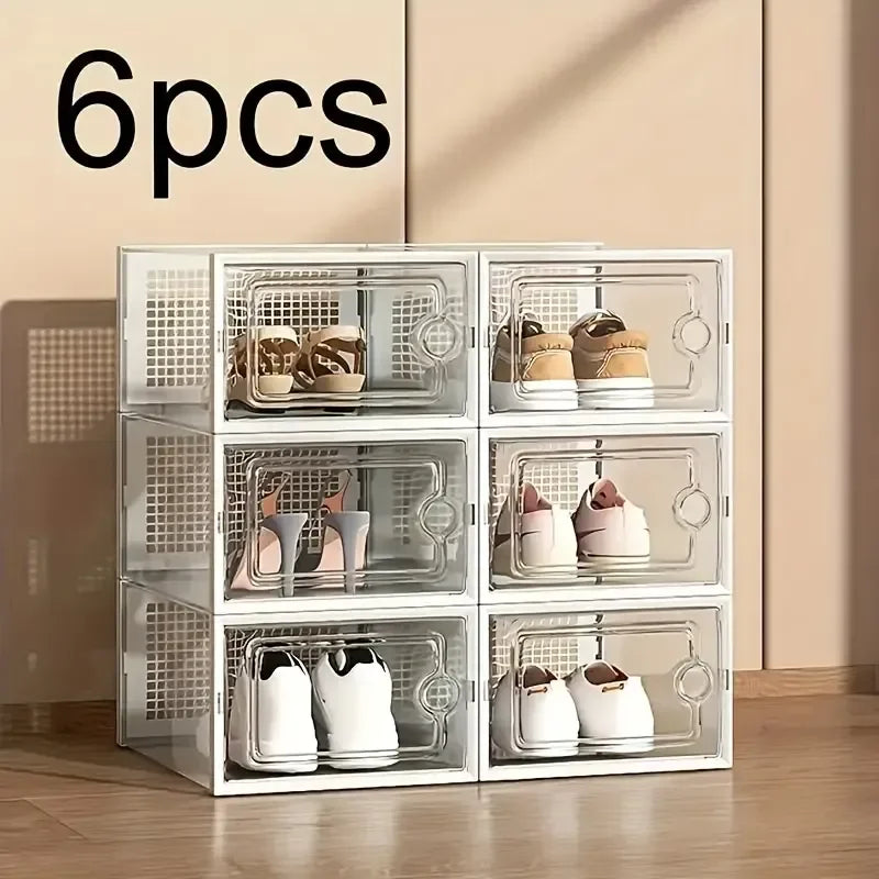 Foldable and stackable shoe racks, space saving